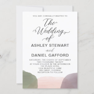 Modern Garden Watercolor Wedding Invitation
