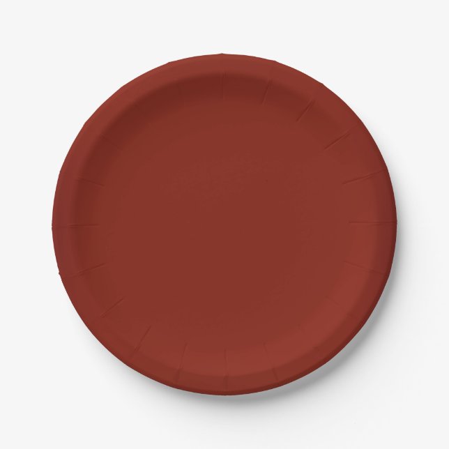 Modern Garnet Red Customisable Paper Plate (Front)