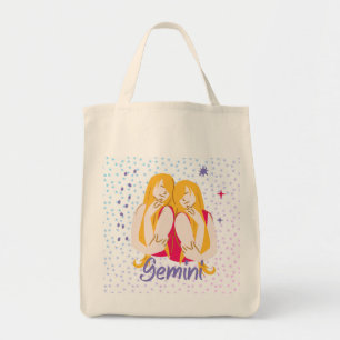 Modern Gemini Twins Zodiac Tote Bag