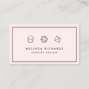 Modern Gemstone Trio Logo Jewellery Designer Pink Business Card