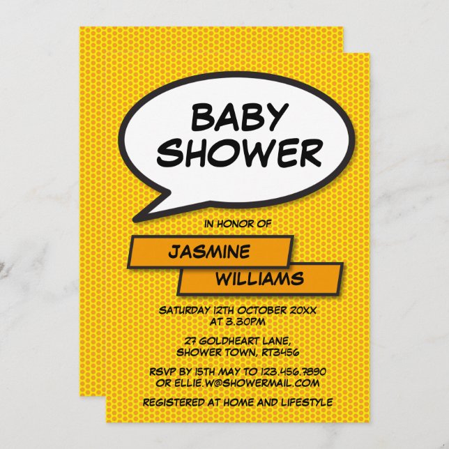 Modern Gender Neutral Baby Shower Fun Invitation (Front/Back)