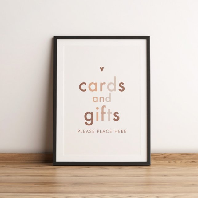 Modern Gender Neutral Cards and Gifts Table Poster (Creator Uploaded)