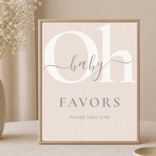 Modern Gender Neutral Oh Baby Shower Favours Sign