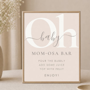 Modern Gender Neutral Shower Momosa Bar Party Sign
