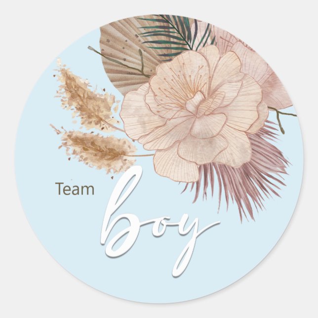 Modern Gender Reveal | Minimalist Gender Reveal Classic Round Sticker (Front)