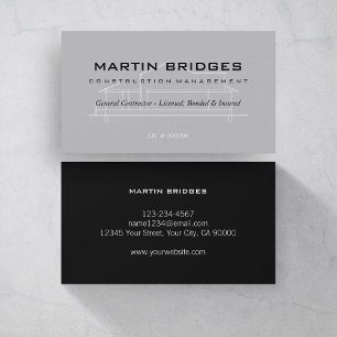 Modern General Construction Business Cards