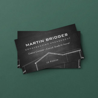 Modern General Construction Chalk Business Card