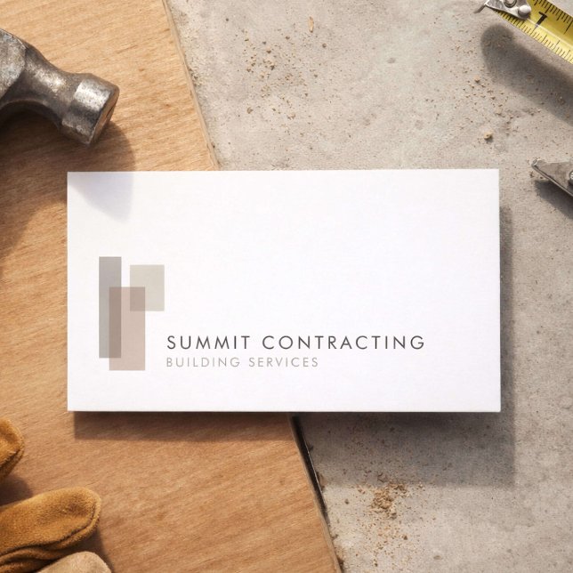 Modern General Contractor Logo Business Card (Creator Uploaded)