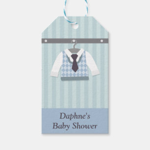 Modern Gentleman Baby Boy Shower Party Gift Tags