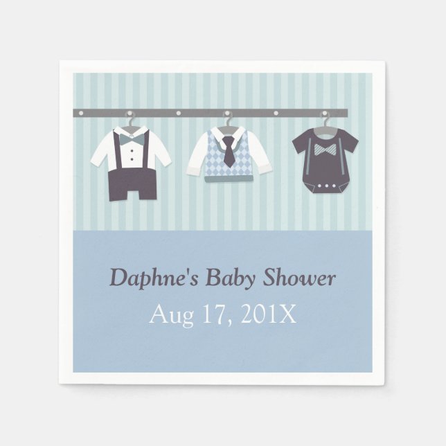 Modern Gentleman Baby Boy Shower Party Supplies Napkin (Front)