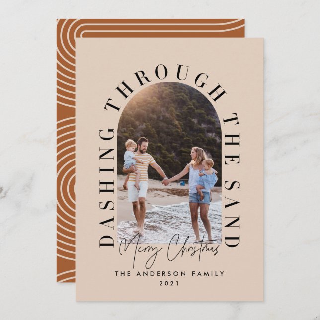 Modern geo christmas dashing through the sand (Front/Back)