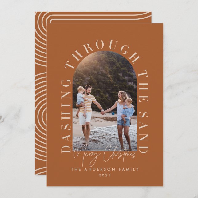 Modern geo christmas dashing through the sand (Front/Back)