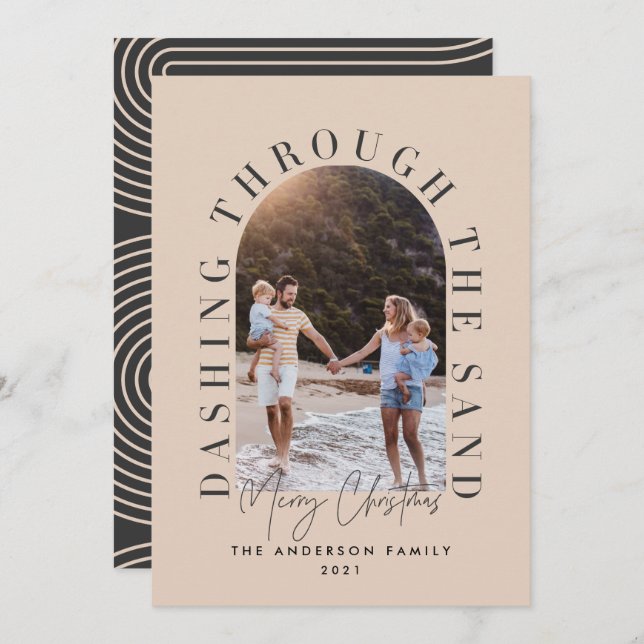 Modern geo christmas dashing through the sand (Front/Back)