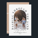 Modern geo christmas dashing through the sand<br><div class="desc">Geometric Christmas dashing through the sand modern photo typography holiday card</div>