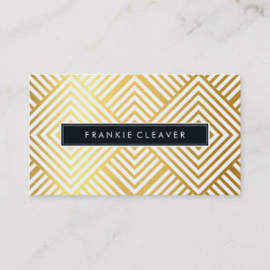 MODERN GEO DIAMOND PATTERN trendy simple gold foil Business Card