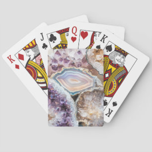 Modern Geode Crystal Art Photo Poker Cards