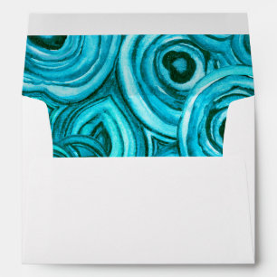 Modern Geode Wedding   Blue and Turquoise Envelope