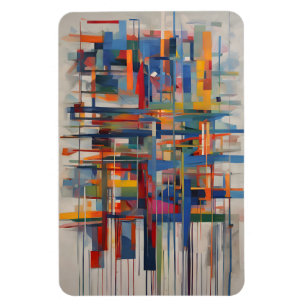 Modern Geometric Abstract Art Magnet