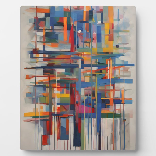 Modern Geometric Abstract Art Plaque (Front)