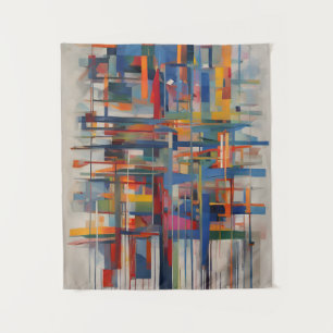 Modern Geometric Abstract Art Tapestry
