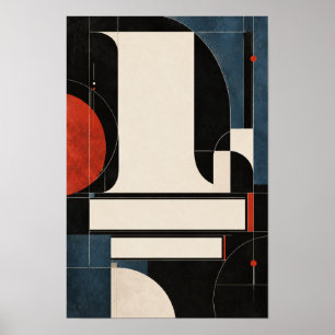 Modern Geometric Abstract Bauhaus Inspired Wall Ar Poster