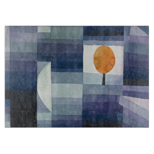 Modern Geometric Abstract Blue Orange Klee Cutting Board