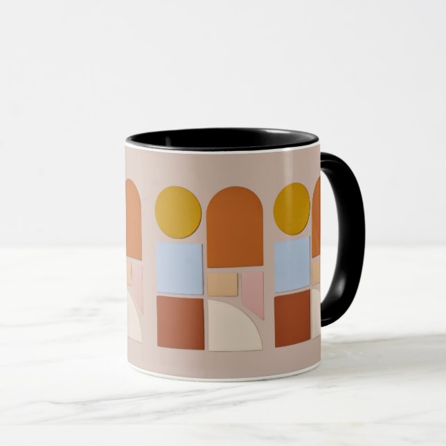 Modern Geometric Abstract Coffee Mug (Front Right)