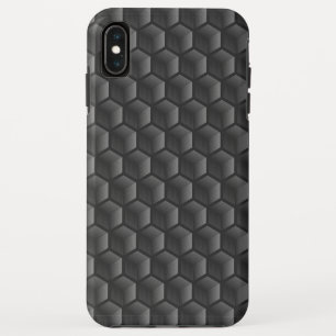 Modern Geometric Abstract Honeycomb Block Black iPhone XS Max Case