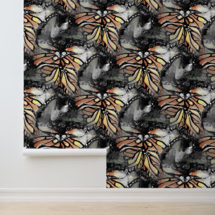 Modern Geometric Abstract in Bold Dramatic Colours Wallpaper