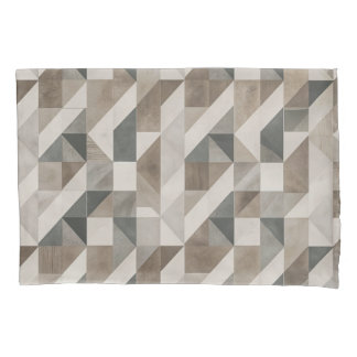 Modern Geometric Abstract - Neutral Beige & Grey Pillowcase