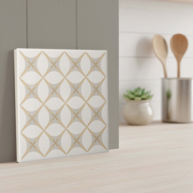 Modern Geometric Abstract Pat#18 Greige ID1192 Ceramic Tile (Creator Uploaded)