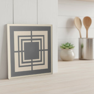 Modern Geometric Abstract Pat#2 Gray ID1192 Ceramic Tile