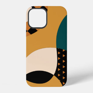 Modern geometric abstract patchwork pattern, wavy iPhone 12 case