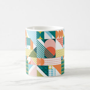 Modern Geometric Abstract Pattern Bold Retro  Coffee Mug