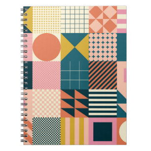 Modern geometric abstract pattern design with simp notebook
