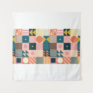 Modern geometric abstract pattern design with simp tapestry