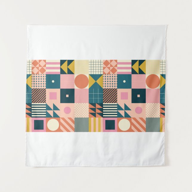 Modern geometric abstract pattern design with simp tapestry (Front)