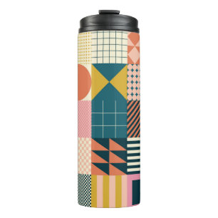 Modern geometric abstract pattern design with simp thermal tumbler