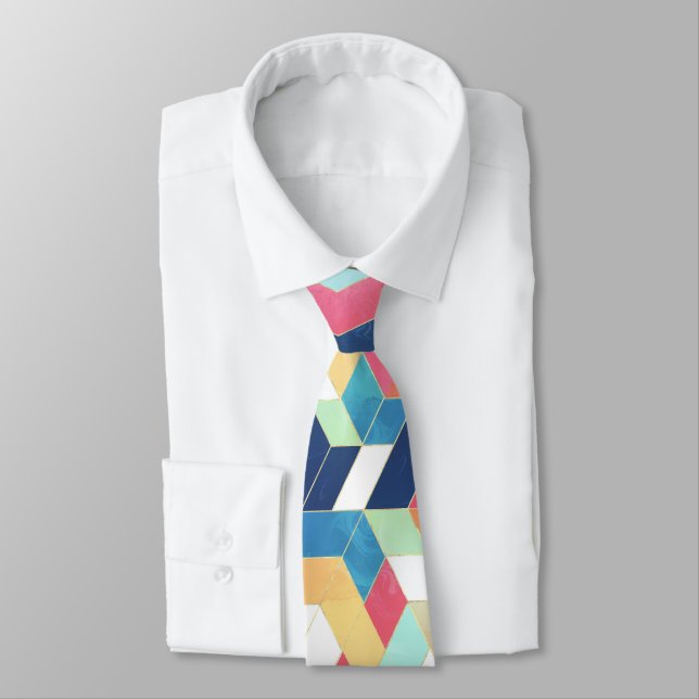 Modern geometric abstract pattern tie (Tied)