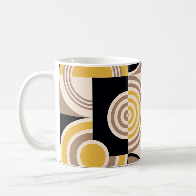Modern geometric abstract pattern. Vintage design Coffee Mug (Left)