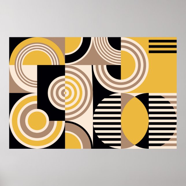 Modern geometric abstract pattern. Vintage design Poster (Front)