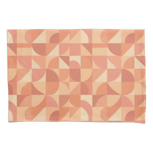 Modern Geometric Abstract Peach & Terracotta Pillowcase