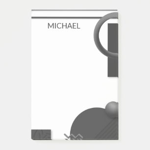 Modern Geometric Abstract Personalised Name Post-it Notes