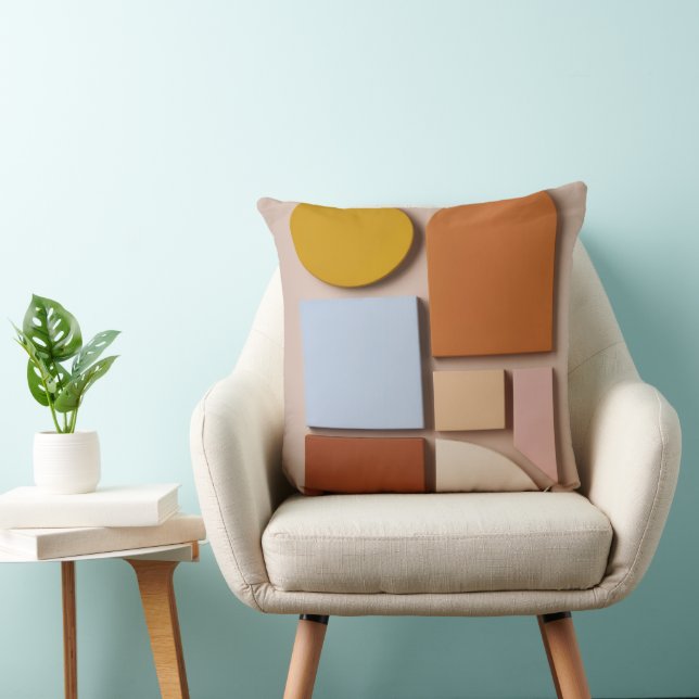 Modern Geometric Abstract Throw Pillow (Chair)
