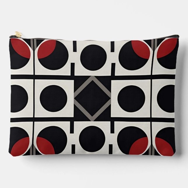 Modern Geometric Abstract With Circles Accessory Pouch (Front)