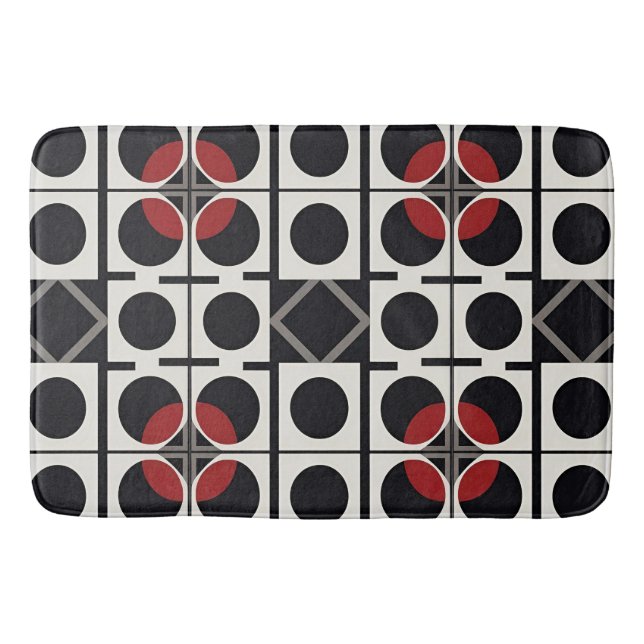 Modern Geometric Abstract With Circles Bath Mat (Front)