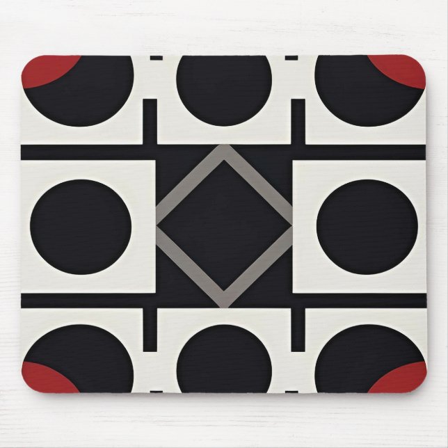 Modern Geometric Abstract With Circles Mouse Pad (Front)