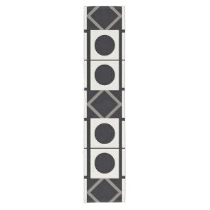 Modern Geometric Abstract With Circles Short Table Runner