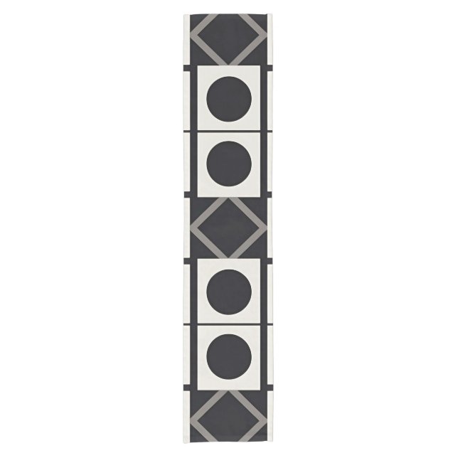 Modern Geometric Abstract With Circles Short Table Runner (Front)