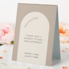 Modern Geometric Arch Beige Please Sign Guestbook